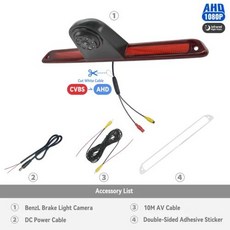 BINWEI 차량용 AHD 1080P 브레이크등 후방 카메라 메르세데스 벤츠 스프린터 W906 용 폭스바겐 크래프터 카라벨 T5 T6 170 °, 1) BW-BenzL-AV10M