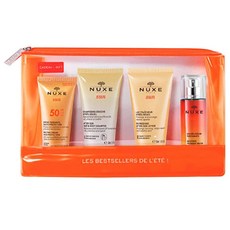 Nuxe 눅스 썬 4종 세트(선크림 SPF50 30ml 2IN1 클렌저 50ml 프레시로션 50ml 향수 30ml ), 1세트