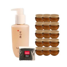 케이스코)설화수 순행클렌징폼200ml+자음생크림5ml 15개+파인듀 블랙면봉 200개입,