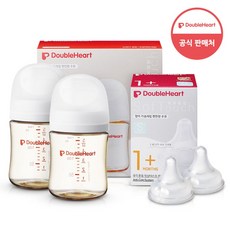 더블하트 모유실감 3세대 PPSU 베이직 트윈팩 160ml+젖꼭지(2입) 3세대 S 제뉴인화이트 1세트 상품 이미지