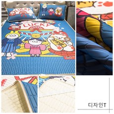 DW 어린이 침대패드 여름패드 캐릭터 통기성패드 유아동 요/매트, 디자인T(1.8m), 1개