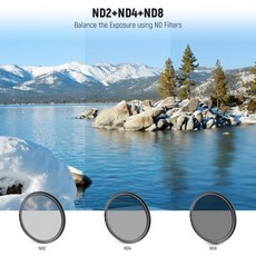 NEWER 77mm ND 렌즈 필터 키트 UV CPL FLD ND2 ND4 ND8 후드 및 캡 캐논 니콘 소니 파나소닉 DSLR 카메라, 1개