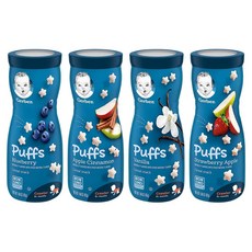 거버 그래듀에이트 퍼프 시리얼 스낵 혼합 Gerber Graduates Puffs Cereal Snack 42g 4팩, 4개