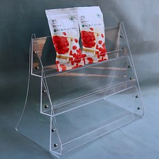 아크릴 디스플레이 선반 매장 슈퍼마켓 홍보 마스크팩 팜플렛 과자 진열대, H.4단 - 길이 40cm, 1개