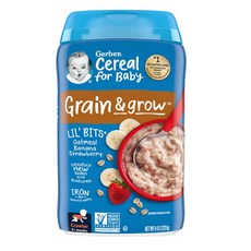 Gerber Grain & Grow 8개월 이상 유아용 오트밀 시리얼 바나나딸기, 1개, 227g