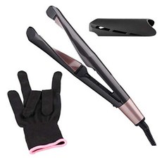 고데기 Hair Straightener Hair Straightener Curling Iron 2 in 1 Tourmaline Ceramic Twisted Flat Iron Free Black, 본문참고, 옵션 1 Size = Free | Color = Black