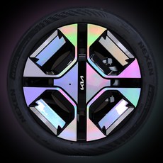 카우라 호환 EV3 GT 19인치 휠스티커, 유광화이트, 1개