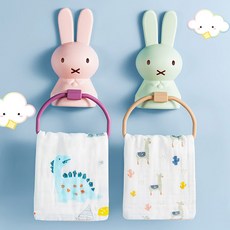수건 걸이 유치원 어린이 집 욕실 화장실 타올 꽂이 토끼 유아 강력 접착, 핑크, 1개