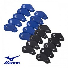  312432 해외 미즈노 아이언 커버 10개 세트 5LJH2302 골프 MIZUNO 2023년 모델, 블랙(09) : one option 