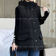 바미토리 패딩조끼 여성조끼 경량조끼 가을 겨울 코트 민소매 코트 캐주얼코트 루즈핏 231022x95