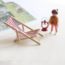 여름 미니어처 비치 썬베드 라운지 안락 의자 5종 인테리어 소품 디자인 아이디어 상품, 레드