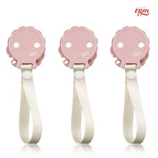 티지엠 노리개 젖꼭지 치발기 장난감 클립 홀더 스트랩, 3개, 인디언핑크