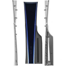 PS5 슬림 디스크 에디션 페이스 플레이트 투명 커버 교체용 스킨 케이스 클리어 ABS 쉘 버전 콘솔투명 블루, Translucent Black, 1개