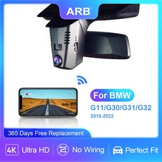 블랙박스 BMW 5 시리즈 6 GT 7 G30 G31 G32 G11ARB 자동차 DVR 4K 2160P UHD 미니 카메라 와이파이 운전 레코더, 1)Black  4K Front Cam Only