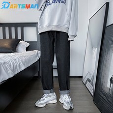 미스터힙합 KD[S-3XL 기획] 남성 한국 패션 와이드 버전 캐주얼 스트레이트 핏 무지 청바지