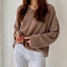업쓰 UPSS 루즈핏 박시 오버핏 긴팔 여성 가을 니트
