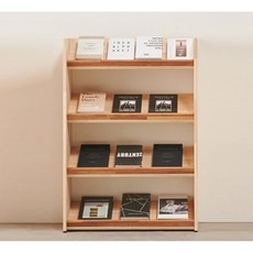 카페 매장 책 DP용 고무나무원목 4단 전면 책꽃이 책장(75cm) 유아 수납 아동용 아기, 고무나무