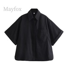 Mayfox 자라 ZA 포켓 포플린 셔츠 뉴진스 버블검 뮤비 스쿨룩 화이트 여성 남방
