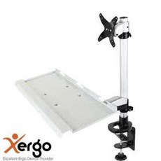 유니폴라 EMK1446 키보드암 키보드 일체형 콤보암 LCD LED 모니터암 모니터 거치대 스탠드 책상용 탁상용 원목모니터받침대, 단일 색상