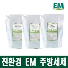 이엠 비건인증 1종세제 EM 친환경 주방세제 리필용 1.5리터, 3개, 1.5L