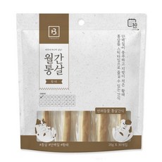 브리더랩 반려동물 월간통살 황태 스틱타입 간식 20g x 30p, 4개, 닭가슴살+황태 혼합맛 - 월간통살