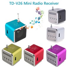 지원 디지털 수신기 스피커 오디오 라인 미니 U TD-V26 입력 TF 휴대용 인터페이스 내장 디스크 카드 FM 지원 라디오, 3) Blue, 1개