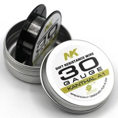 고온 Kanthal A1 게이지 단일 평면 가열 저항 A1 사전 제작 코일 와이어 20 22 24 26 27 28 g 29 30 32 34 36 38 40 AWG, 16 A1 30ga 30ft, 1개