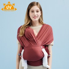 포그내 스텝원 UV CUT 에어 아기띠, 버건디