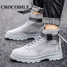 CROCODILE 아 보 카 도 티셔츠 마 틴 부츠 남자 영국 패션 트 렌 드 한국 판 매 니 지 먼 고 방 가을 워 커 스 웨 이 슈 즈 993 그레이 41
