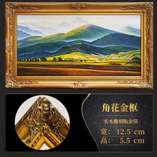 유러피안 다비드 자이언트 산 순수 핸드페인팅 클래식 스트릿 유화그림 사무실 현관 현수막 그림을 걸다, 디럭스 각화액자 A1 골드 화사 페인팅