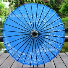 레트로 골동품 오일 종이 우산 일본식 중국 전통 수공예 우산 일본 레스토랑 전골 레스토랑 장식 우산, 직경 84Cm 블루 스타 꽃, 1개