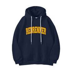 리브레너 REBRENNER 시그니처 로고 스웨츠 후디 네이비
