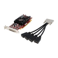 VisionTek Radeon HD 5570 1GB DDR3 SFF 그래픽 카드 4 포트 VHDCI to HDMI 전체 높이 브래킷 포함(900901).
