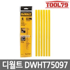 디월트 DWHT75097 핫멜트 글루스틱 6pcs 글루건심 (DWHT74238 75098용) 접착제 전문가용, 6개