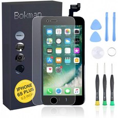 bokman for iphone 6s plus 블랙 스크린 교체 부품 전체 디스플레이 조립 홈 버튼 수화기 스피커 및 전, 1, 단일상품