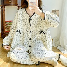 가을겨울 도톰 에어코튼 임산부 잠옷 산모 수유 산후조리 겹겹이