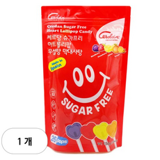 카라멜세르단 슈가프리 하트롤리팝 무설탕 막대사탕 150g 1개입 snack, 150g × 1개