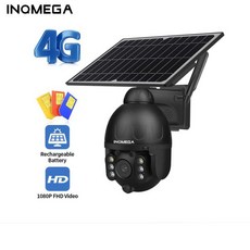 INQMEGA 야외 태양 광 카메라 4G SIM 카드 무선 보안 분리형 태양 전지 캠 배터리 CCTV 비디오 감시 스마트, 01 4G BLACK CAMERA_01 3.6mm