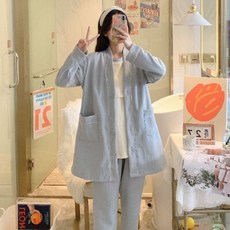 임산부 잠옷 임부잠옷 수유잠옷 임산부잠옷 수유복 홈웨어 가을 겨울 두꺼운 따뜻한면 홈