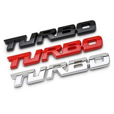 TURBO 터보 스포츠 메탈 자동차 엠블럼 스티커 1P, 1개, 레드(1406-1)