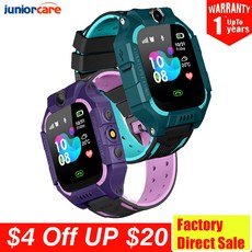 2020 어린이 스마트 워치 방수 아기 SOS 위치 2G SIM 카드 Anti lost Smartwatch 어린이 추적기 스마트 시계 호출 시계|스마트 시계|, 1개, English version, purple