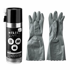 안드에누이(&NE) 거품 클리너 키친 글러브 첨부 nikii 그레이 220ml 일본제 키친 강력 환기 팬 오덕 가스 레인지 アンドエヌイー(&NE) 泡クリーナー キッチングローブ付き, 1개