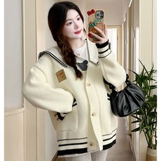 봄가을 임산부 니트 가디건 빅사이즈 패션 임부복 하객룩 데일리 브이넥 루즈핏 임부 상의 가디건 YJW