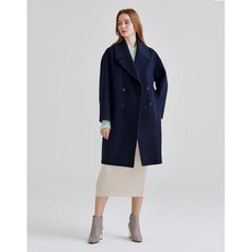 아떼 바네사브루노 19FW 네이비 멜란지 울캐시미어혼방 코트 WVCO9D100N2