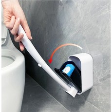 큐와이 일회용 욕실 벽걸이 변기크리너 변기솔 리필팁 8개포함(색상 파랑1팩8입), 블렉, 8개