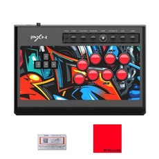 메이커 정품 PXNX8 레버리스 아케이드 컨트롤러 아케콘 PC Android PS3 PS4 Xbox One Switch 대응 일본어 설명서 크로스 부착(Black)