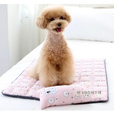 임산부바디필로우 #ITS DOG천연 실크 사계절 통용 외출 애완동물 휴대용매트, C02-L, T07-돗자리-비숑 핑크세트