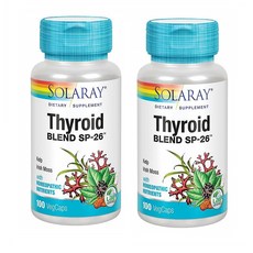Solaray Thyroid Blend 솔라레이 갑상선 영양제 SP-26 100정 2팩, 1세트, 1세트