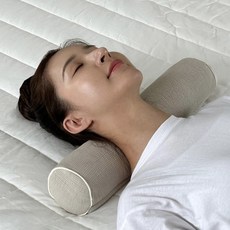 집콕 경추베개 거북목 일자목 목디스크 수건 경추목베개, 피그먼트 베이지, 1개