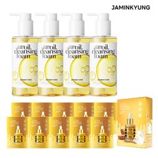 [자민경] [롯데단독][피부케어세트] 원스텝 마유 오일 클렌징 폼 200ml 4개 + 프로폴리스 마스크 1박스 (10매)